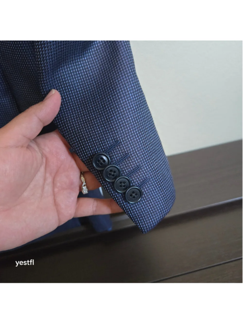 Ermenegildo Zegna Electric Blue Black Wool Blazer Italy 52R US42R